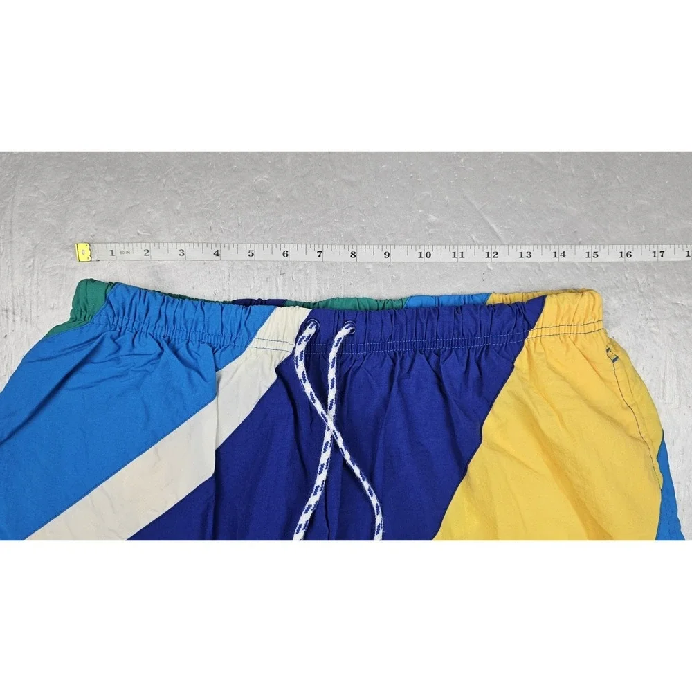 Vintage Nautica Board‎ Shorts Swim Trunks Mens Large Green Blue Color Block